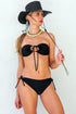 Bikini 4 Positions Réversible Cherie "Python Olive/Noir Solide"